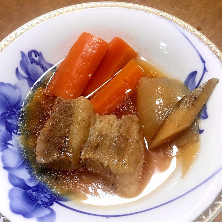 柔らかくなってます!牛バラの和風煮込み❗️